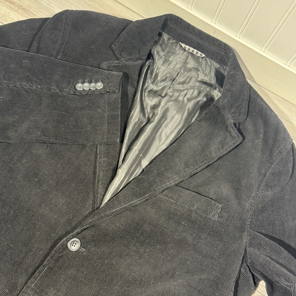 Old Navy Corduroy Blazer Black Two Button Sport Coat Jacket Blazer Men's Sz L